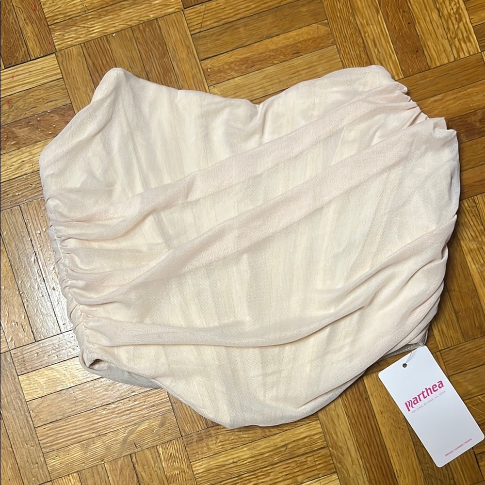 NWT Marthea Ivory Ruched Strapless Top